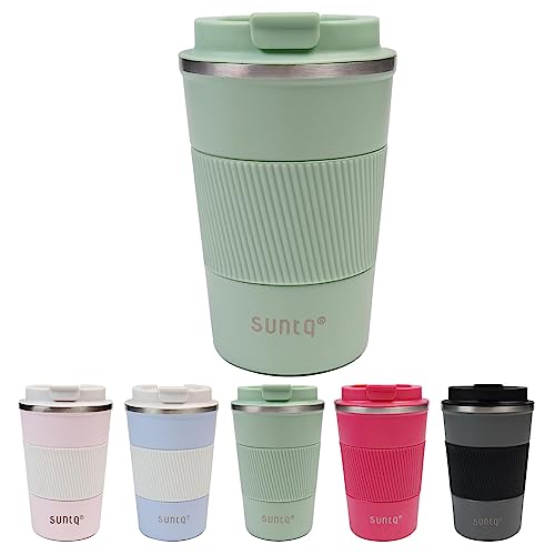 SUNTQ Reusable Coffee Cups Travel, Coffee Travel Mug with Leakproof Lid, Thermal Mug Insulated Cup