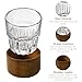 USEEKRIL Glass Coffee Glass Set of 4 with wooden Sleeve,9OZ Classic Heat Resistant Coffee mug for Cappuccino, Latte, Espresso Coffee and Juice Tea