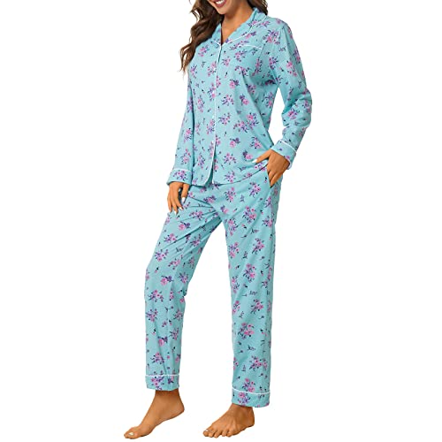 Image of Tugege Pajamas Set Long Sleeve Sleepwear Womens Button Down Nightwear Pj Sets