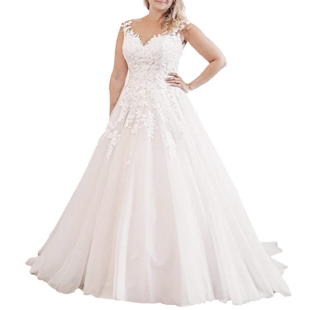 Robe mariée bohème Longue Col V Perles Dentelle Grande Traine Robe de Mariage AL-VN-0555