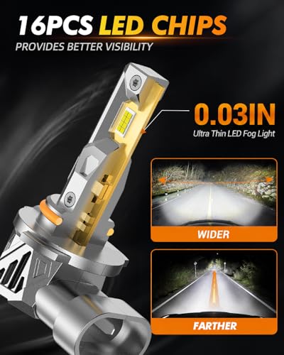 Image of Termitor H13 /9008 H10 LED Bulbs Combo, 100,000LM 15X Ultra-Bright 6500K Cool White, Ford F-150 2004-2014, Real 1:1 Size 9008 /H13 H10 /9145 /9140 LED Headlight Eyebrows, Plug N Play, Pack of 4