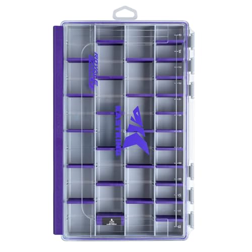Image of KastKing HyperSeal Waterproof Tackle Box, 3600 and 3700 Tackle Trays, Fishing Tackle Box Organizer with Removable Dividers, Lure Box and Terminal Tackle Storage,Purple