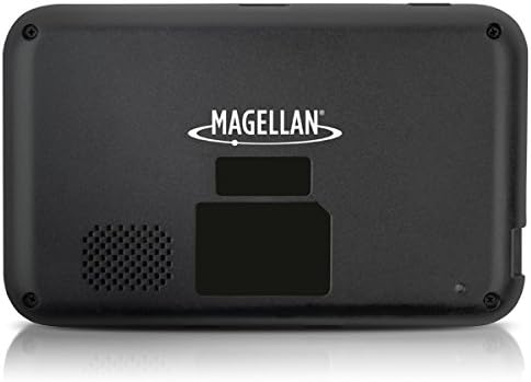 پوئتي view of the Magellan RoadMate 2230T-LM GPS Navigator showing the speaker and mounting slot.