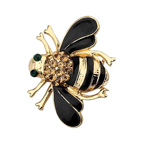 MYOSPARK Honey Bee Brooch Yellow Crystal Insect Themed Bee Brooch Animal Jewelry Gift For Teacher Bee Lover (Honey Bee Pin)