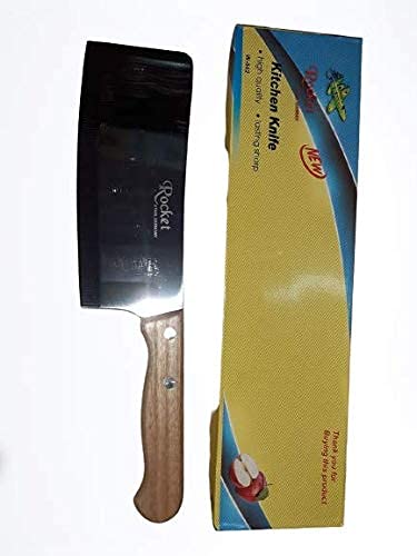 GIRIK Sharpener Knife Chapad Stainless Steel 7 inch Vegetable Meat Cleaver Chopping Knife Chef Butcher Multipurpose Use for Home Kitchen or Restaurant