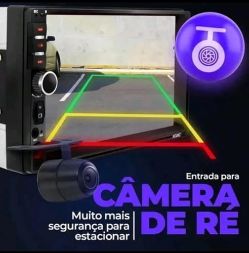 ￼Central Multimídia Universal 2 Din Mp5 Espelhamento Android Ios Bluetooth Som Automotivo