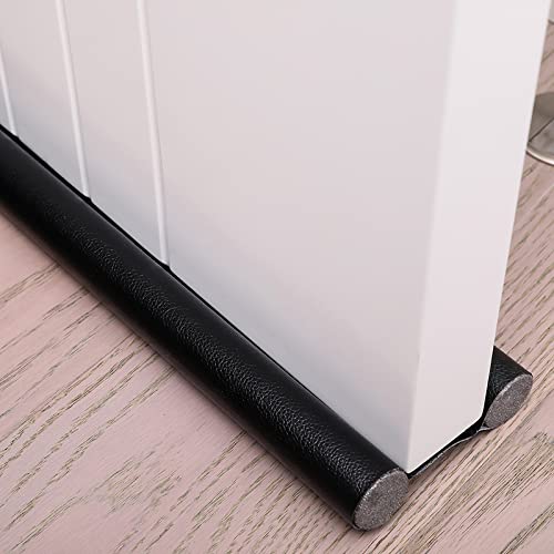 Zokbom Draught Excluder for Door, Door Floor Seal, Draught Stopper 96 cm Can Be Cut to Size, Double-Sided Protection Against Draughts and Noise, Washable (Black, Pack of 1)