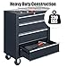 TTBKA Heavy-Duty 4 Drawer Steel Instrument Cart – Rolling Storage Cabinet with Wheels, 330lb Load Capacity, Black Powder-Coated Finish for Lab, Medical & Workshop Use
