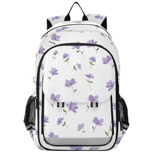 Sac à dos pour ordinateur portable enfants floral violet cartable scolaire fille
