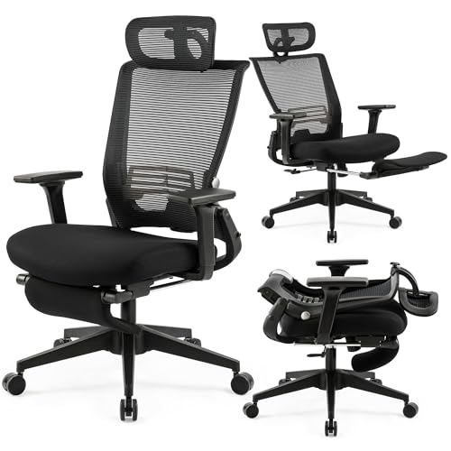 Foldable Office Chair with Foot Rest, Ergonomic Office Chair...