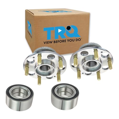 Image of TRQ 2 Piece Front Rear Wheel Bearing & Hub Assembly Set Compatible with 2004-2008 Acura TL 2003-2007 Honda Accord