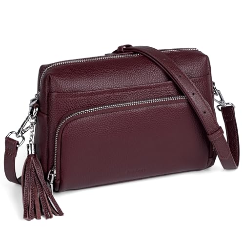 Image of befen Genuine Leather Crossbody Bags for Women Leather Wallet Travel Purse