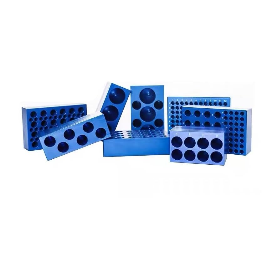 Laboratory Ice Modular PCR Cooler Low-Temperature Thermostat Pre-Cooled Aluminum Ice Box 0.2/1.5/2/5/10/15/50ML Centrifuge Tube Rack 1/PK(15ml 6 Well)