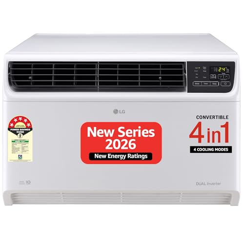Image of LG 1.5 Ton 5 Star, New Star Rated, DUAL Inverter Window AC (Copper, Convertible 4-in-1 cooling, 4 Way Air Direction, Top Air Discharge, HD Filter, Clean Filter Indicator, AW-Q18WUZA, White)