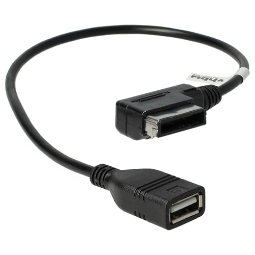 vhbw Câble audio voiture compatible avec VW Touareg, Touran - Adaptateur USB, 37,1 cm, noir