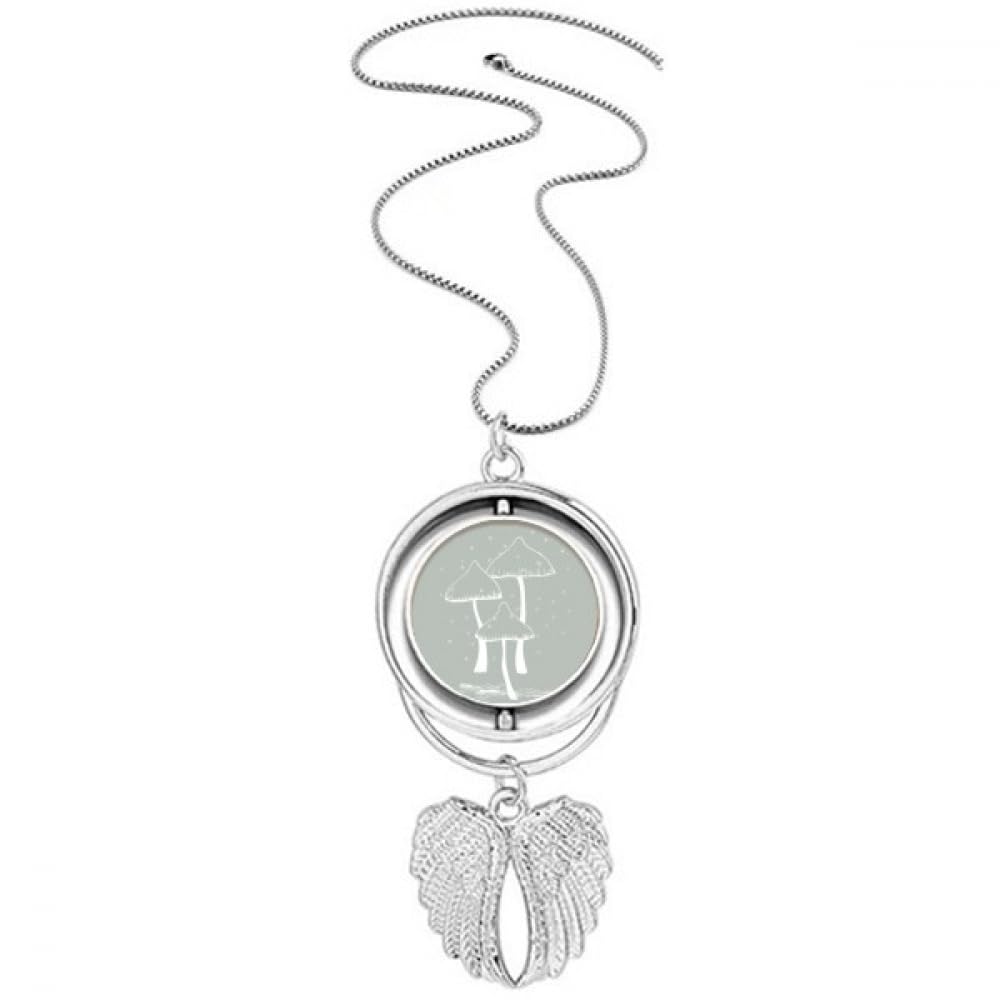 Collier champignon gris ailes d'ange pour affirmer votre originalité - 4