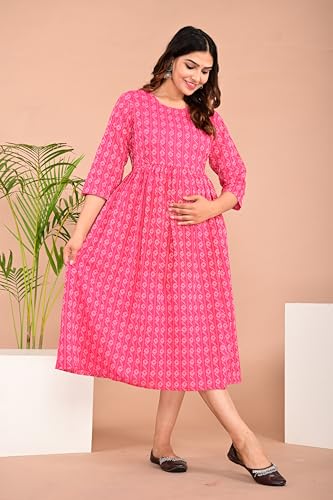 Image of Shantika Women's Maternity Dress Feeding Kurti with Zippers