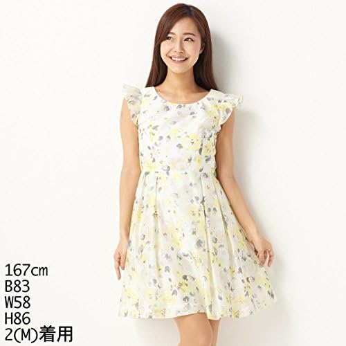 Amazon Co Jp レストローズ Lest Rose ウォーターローズプリントワンピース 105イエロー 2 M 服 ファッション小物