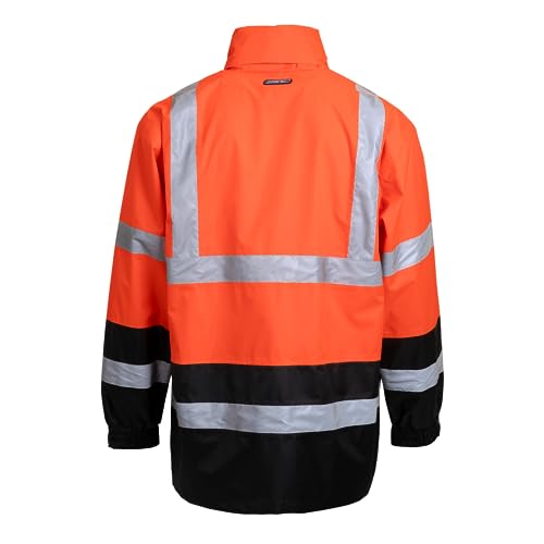 JORESTECH Safety Rain Set/Jacket Reflective High Visibility Yellow Black JK-03 / Pants Lime ANSI 150D Heavy Duty PANTS-033