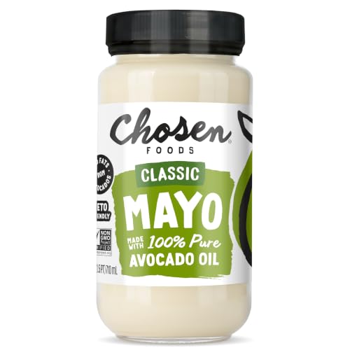 Chosen Foods Classic Mayo, 24 Fl Oz - 100% Pure Avocado Oil-Based Mayonnaise - Non-GMO, Gluten-Free,...