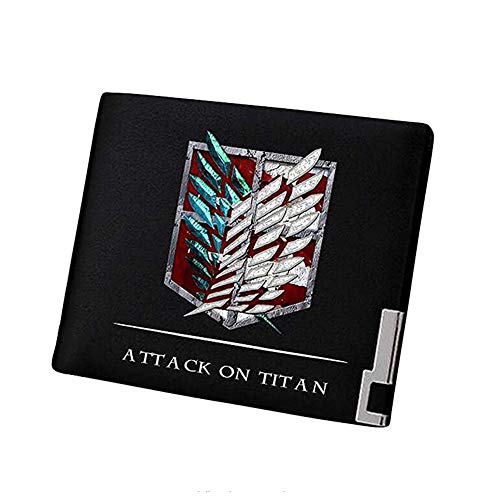 Anime Attack Artificial Leather Wallet Billfold Money Clip Bifold Card Holder (Red03)
