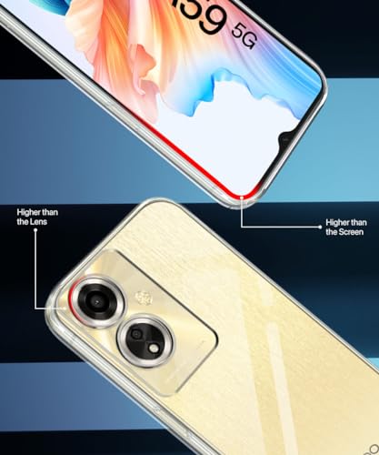Image of WOW IMAGINE Crystal Clear Transparent Back Case Cover for Oppo A59 5G | Full Device & Camera Protection Shockproof TPU | Flexible Silicone Back Cover Case - Transparent