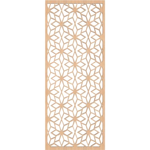 Image of 9 3 /8 inchW x 24 3 /8 inchH x 1 /4 inchT Lake Decorative Fretwork Wood Wall Panels, Hickory