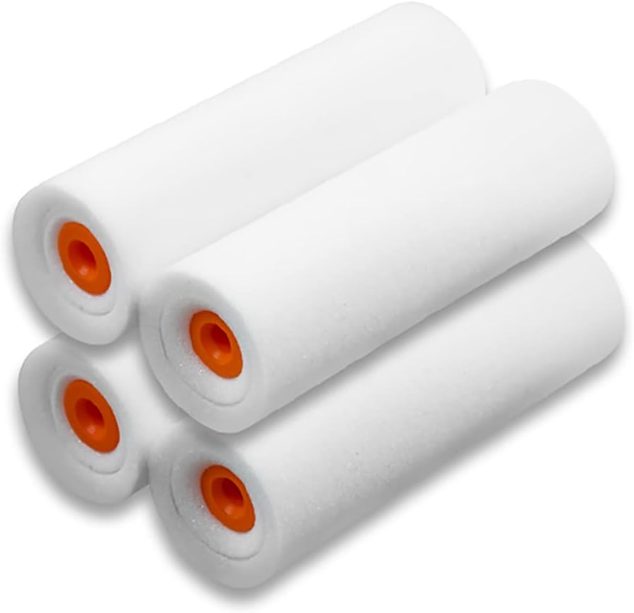 ROLLINGDOG 4PC 4" (100mm) Foam Mini Paint Roller Covers High Density
