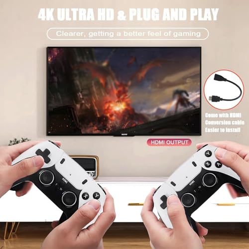 Console De Jeu Rétro sans Fil, 58000 + Clé De Jeu Rétro, Revisitez La Clé De Jeu Vidéo Plug and Play Rétro Classique, Clé De Jeu TV HD HDMI, Clé De Jeu 4k Plug and Play Jeux TV Rétro, 128 Go – Image 4