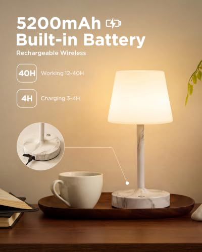 Image of IP65 Waterproof Rechargeable Shower Lamp, Cordless Bathroom Touch Lamps