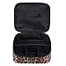 OXYTRA Travel Makeup Bag Leopard Print PU Leather Cosmetic Bag Organizer for Women- Portable Multifunction Toiletry Bags with Adjustable Dividers (Leopard Print)