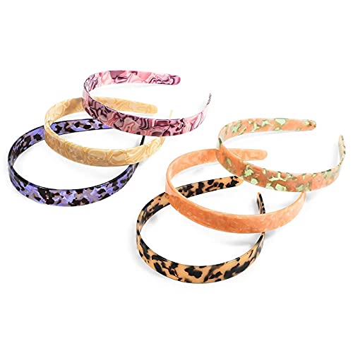 Resin Headbands for Women ( 0.74 Inches, 6 Pack)