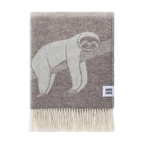 JJ Textile Sloth Throw Blanket - Reversible Design