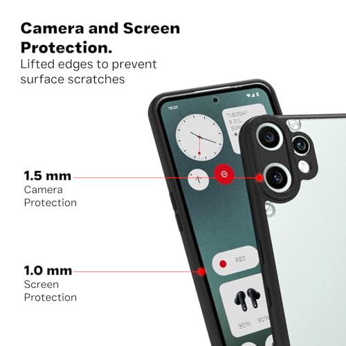 Image of RIGGEAR Shockproof Tough Hybrid Armor Back Cover Case for CMF by Nothing Phone 2 Pro /CMF Phone 2 Pro (Clear PC and Black TPU Bumper)