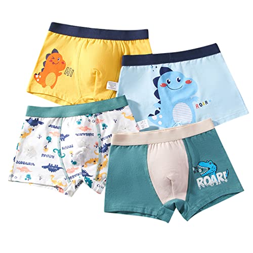 Kids Children Boys Cotton Underwear Set Cartoon Underpants Panties Trunks Briefs 4PCS Boys Briefs Shorts (Green, 3-5 Months)