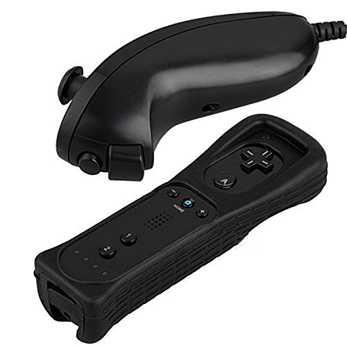 yinwen220us Black Remote Nunchuck Controller Set for Nintendo Wii