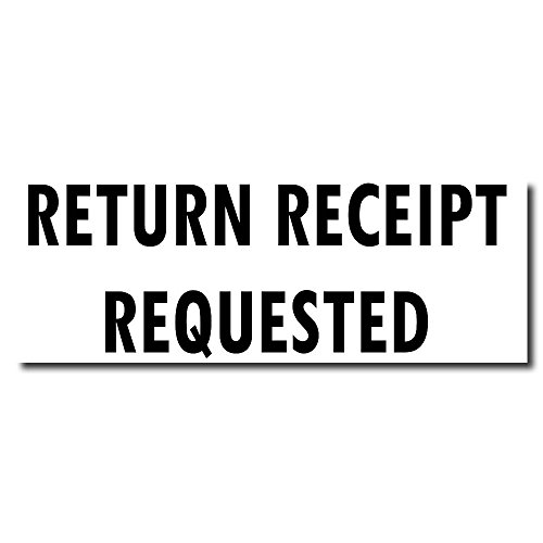 Tampon en caoutchouc Return Receipt Requested type encreur traditionnel bois