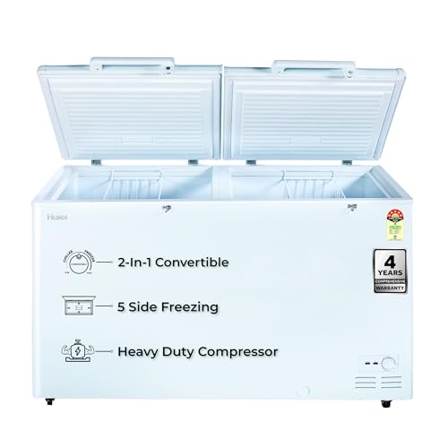 Haier HFC-500DM5, 5 Star Rating Double Door Convertible Deep Freezer, 5 Side Freezing, Dual...