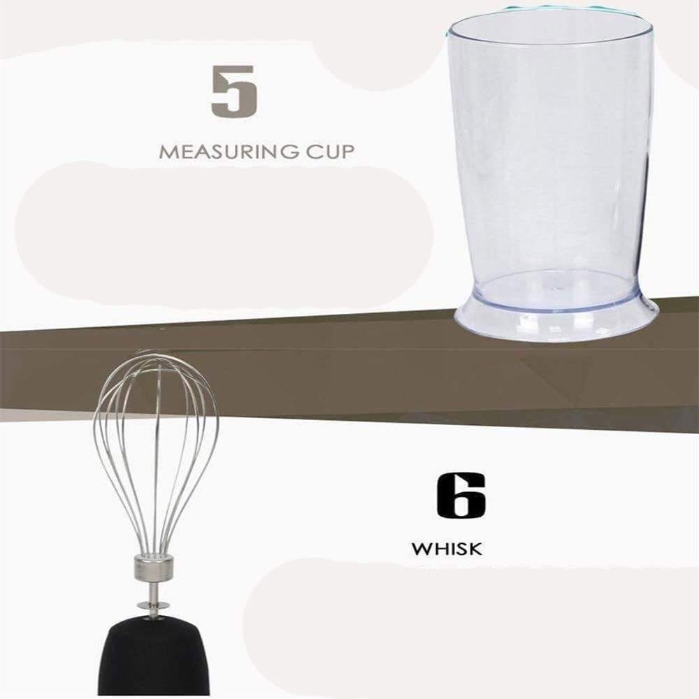 Blender ręczny, 4 w 1, blender ręczny, blender ręczny z młynkiem do żywności 500 ml, pojemnik 600 ml, 13 prędkości, ostrza ze stali nierdzewnej 304, bez BPA, narzędzie kuchenne