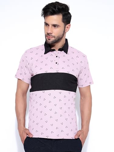 Image of Honky Tonky Men's Regular Fit Polo Neck Half Sleeve Printed Casual T-Shirt | Polo T-Shirt for Men