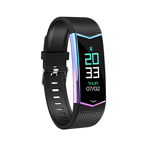 OWX Fitness Tracker Watch, Fitness Watches Blood Pressure Watch,Step Counter Watch, Calorie Counter, Pedometer Watch for Women Men and Kids (Black)