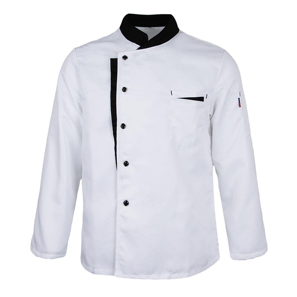 Chaqueta de Chef de Manga Larga, Abrigo, Camareros de Hotel, Uniforme de Cocina, Tops, L