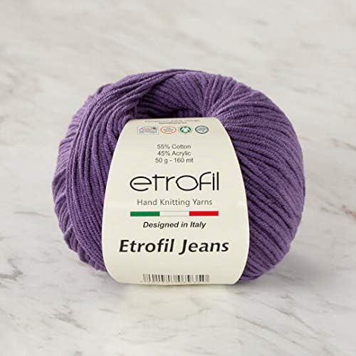 10 Ball (Skeins) Etrofil Jeans Yarn, 55% Cotton 45% Acrylic, Each 50 g (1.76 oz), 160 m (174 yds), Yarn Weight: 2 : Fine-Sport, Dark Beige - 005