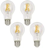 Tesler 60W Equivalent Clear 7W LED Dimmable Standard A19 4-Pack