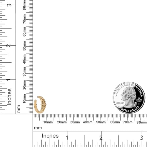 18K Gold Plated 925 Sterling Silver Craft Antique Badge Ear Cuff Earrings for Women | Non-Pierced Clip On Cartilage3