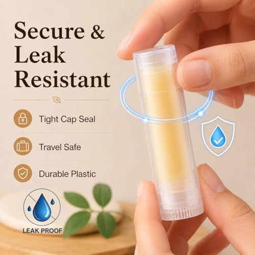 Image of Street27 25pcs 5g Twist- up Lip Balm Tubes, Clear Empty Plastic Lip Gloss Balm refillable Bottles rotatable Deodorant Cosmetic Containers with Caps for Homemade Lipstick Tubes for DIY (25)