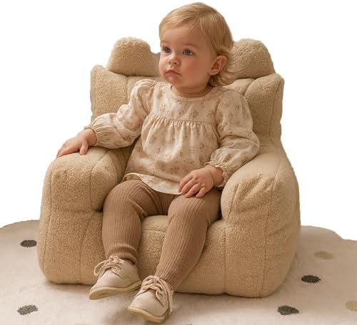 Kuschelsessel für Kinder | Ultraweicher Teddy-Stoff Bezug | Wasch...