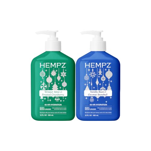 Hempz Holiday Lotion Set, Vanilla Bean and Winter Mint Moisturizer, Hydrating Lotion for Dry Skin with Hemp Seed Oil & Shea Butter, Seasonal Scents for Men and Women, 12 fl.oz., Pack of 2 image 4