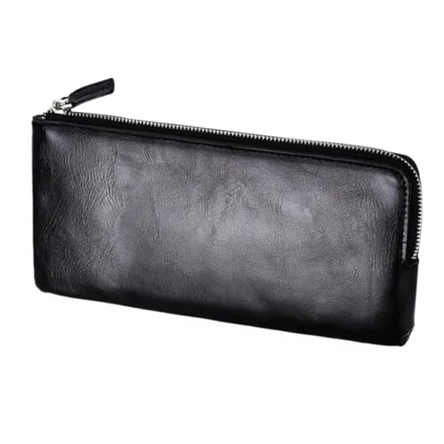 PartyKindom Long Men Wallet Lightweight Soft Leather Business Handbag with Multi Dividers for Cards Cash Coins Stylish Casual Mens Clutch for Everyday Use and Gift Giving