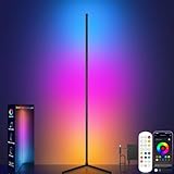 Tyute LED Stehlampe Wohnzimmer, RGB Ecklampe Dimmbar mit Fernbedienung und App-Steuerung, Musik Sync, DIY-Modus & Timing -Funktion für Schlafzimmer Spielzimmer